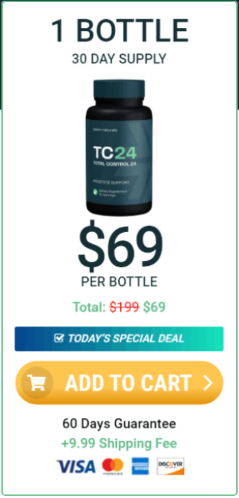 TC24 single bottle package best choice for daily prostate support