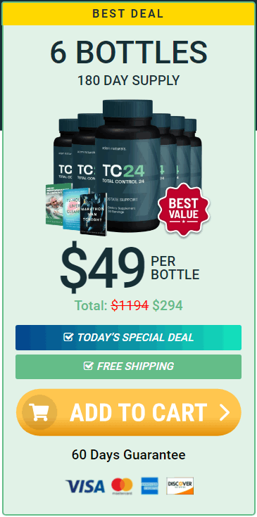 TC24 six bottle package best choice for men over 40 supporting prostate health with free shipping